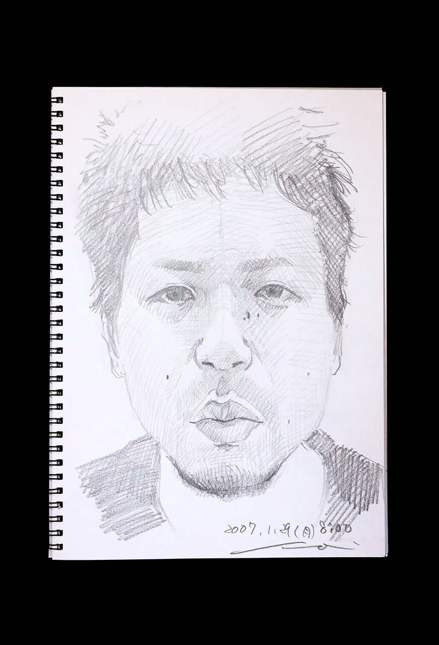 Contemporary artist SHINTAKU Tomoni's 2007/1/29 Self-portrait or pencil drawing