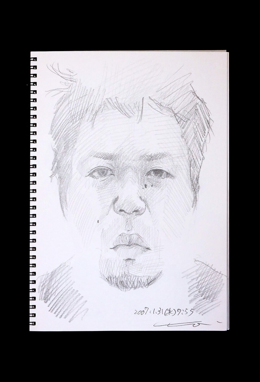 Contemporary artist SHINTAKU Tomoni's 2007/1/31 Self-portrait or pencil drawing