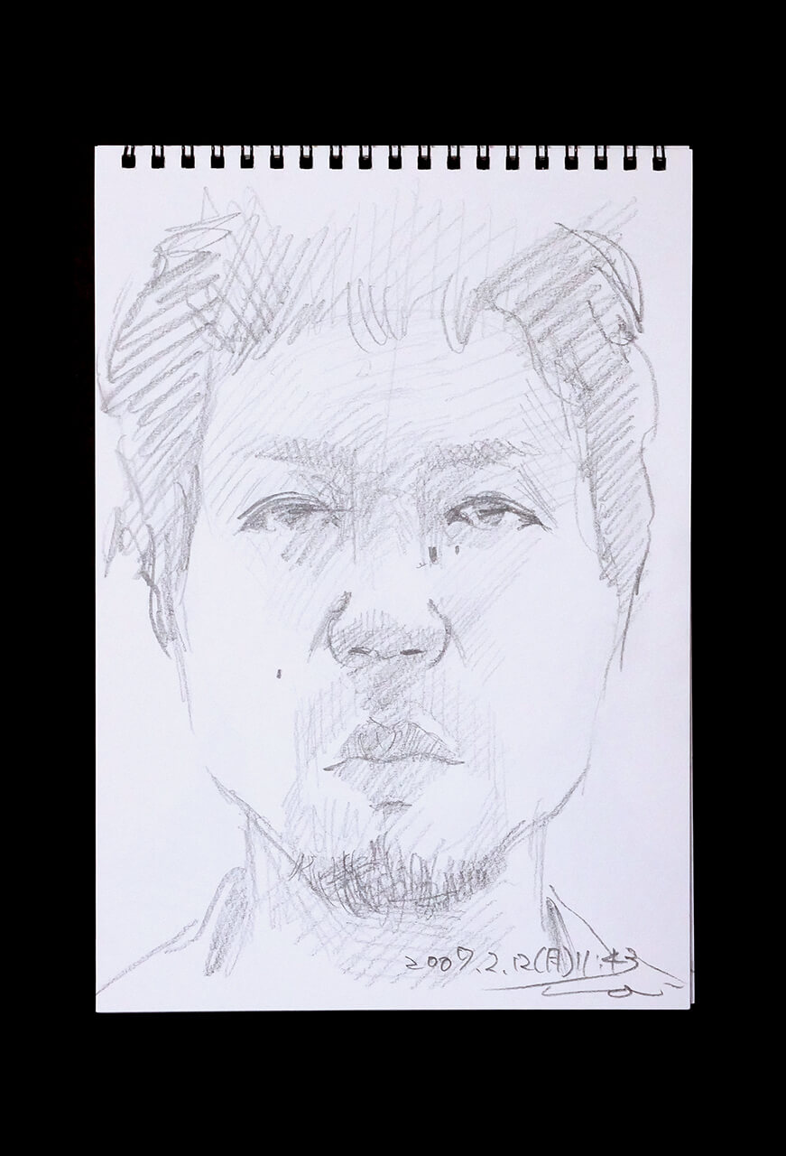 Contemporary artist SHINTAKU Tomoni's 2007/2/12 Self-portrait or pencil drawing