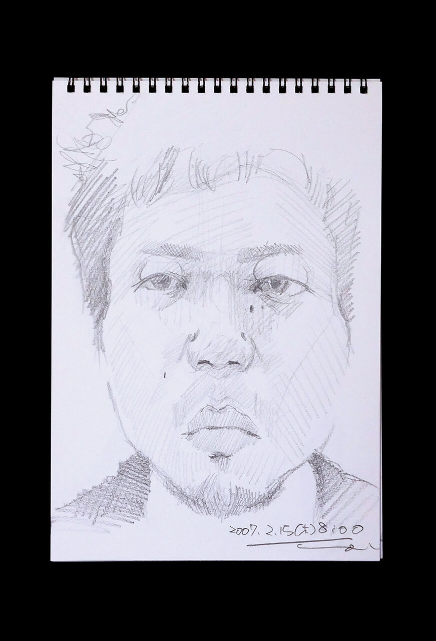 Contemporary artist SHINTAKU Tomoni's 2007/2/15 Self-portrait or pencil drawing