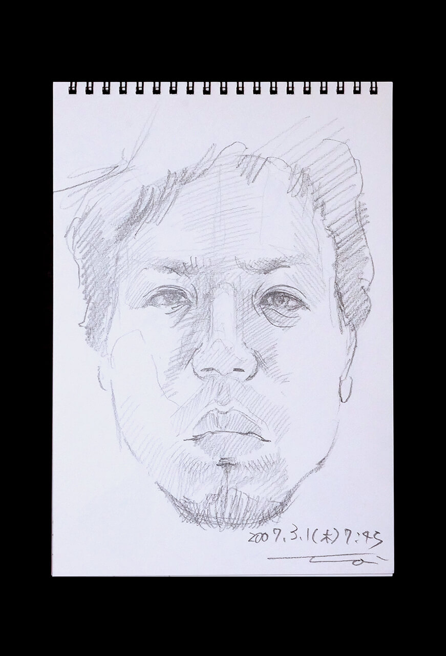 Contemporary artist SHINTAKU Tomoni's 2007/3/1 Self-portrait or pencil drawing