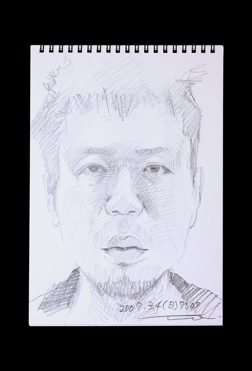 Contemporary artist SHINTAKU Tomoni's 2007/3/4 Self-portrait or pencil drawing