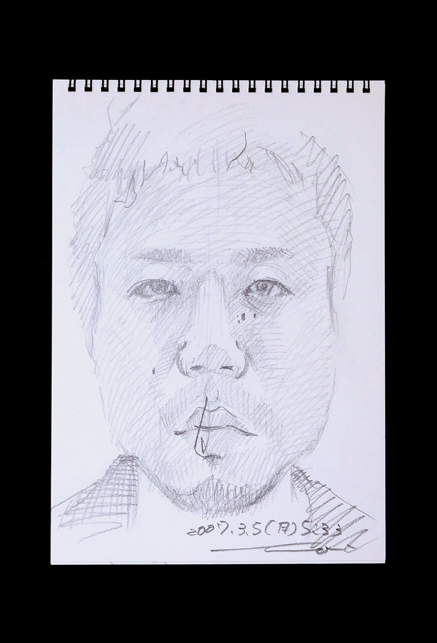 Contemporary artist SHINTAKU Tomoni's 2007/3/5 Self-portrait or pencil drawing