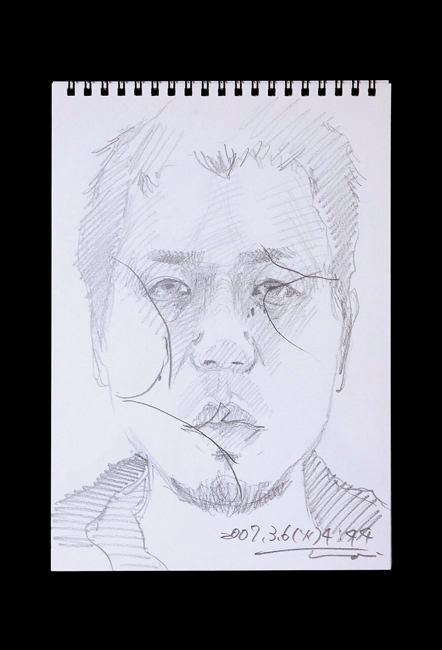 Contemporary artist SHINTAKU Tomoni's 2007/3/6 Self-portrait or pencil drawing