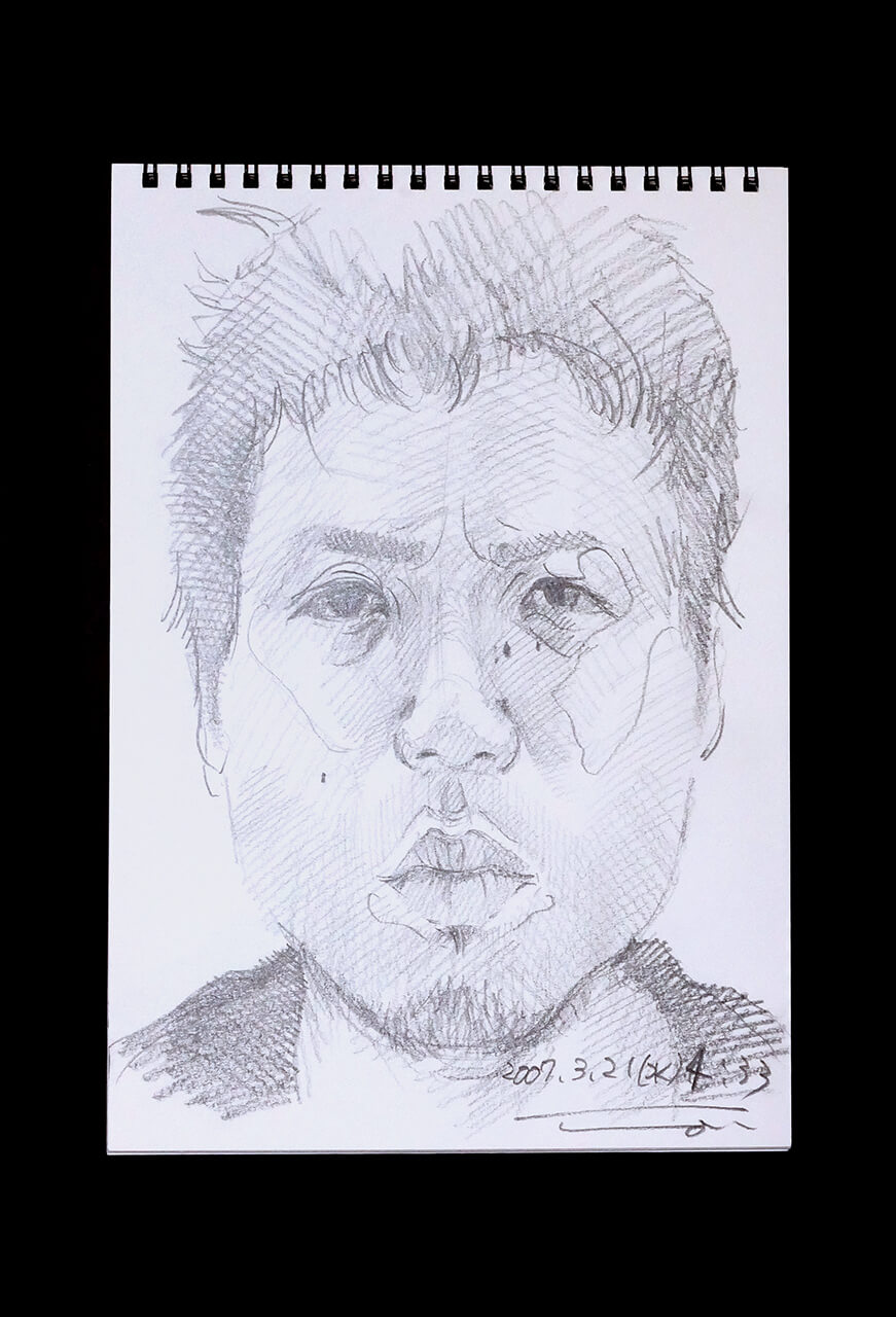 Contemporary artist SHINTAKU Tomoni's 2007/3/21 Self-portrait or pencil drawing