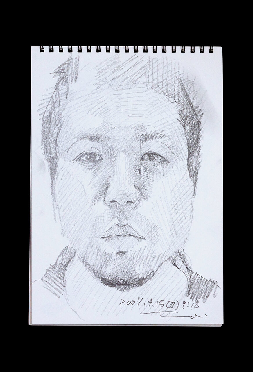 Contemporary artist SHINTAKU Tomoni's 2007/4/15 Self-portrait or pencil drawing