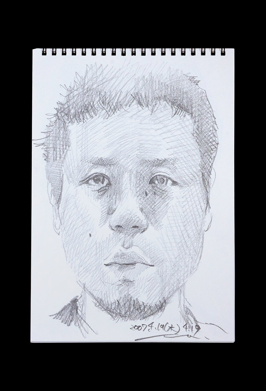 Contemporary artist SHINTAKU Tomoni's 2007/4/19 Self-portrait or pencil drawing