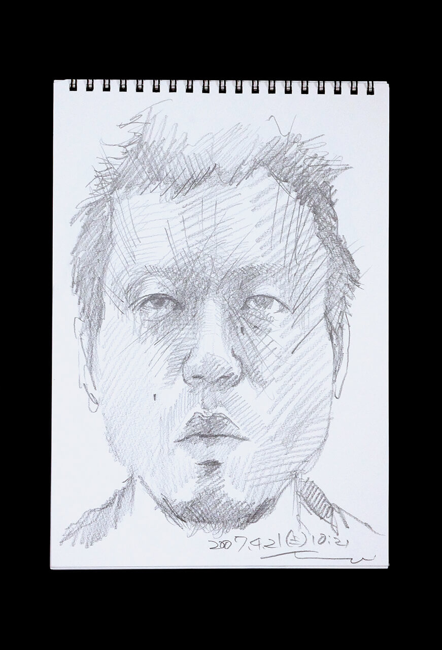 Contemporary artist SHINTAKU Tomoni's 2007/4/21 Self-portrait or pencil drawing