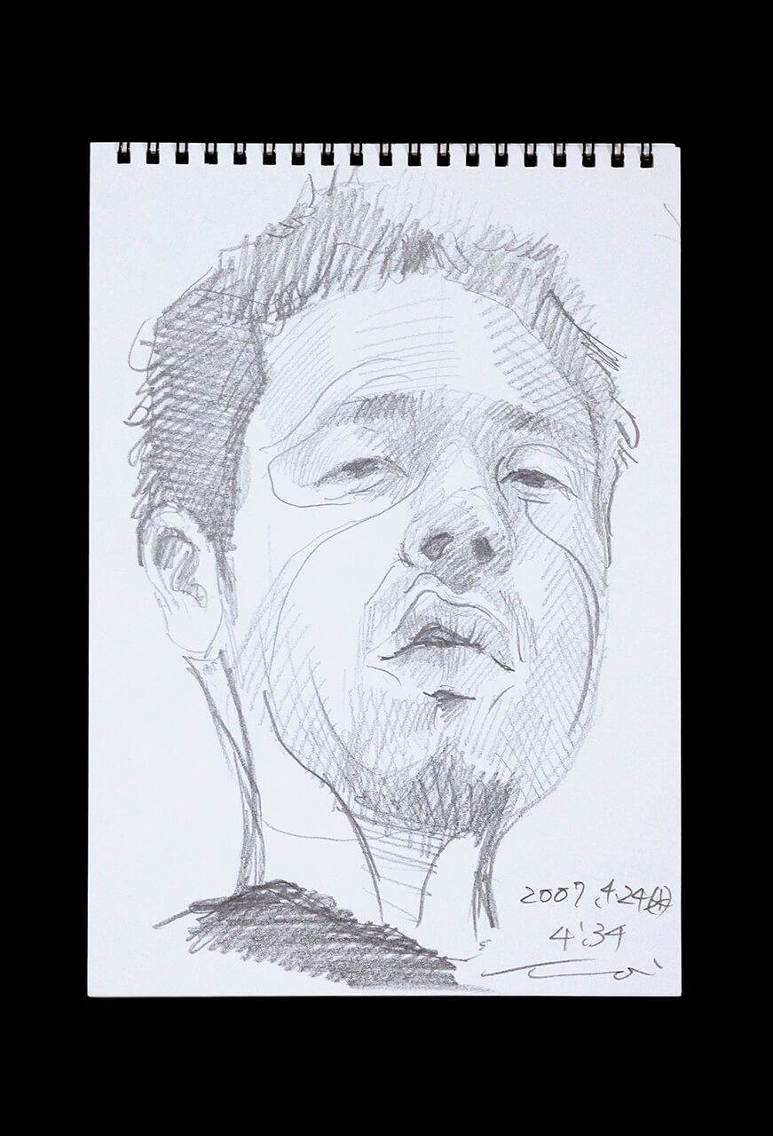 Contemporary artist SHINTAKU Tomoni's 2007/4/24 Self-portrait or pencil drawing