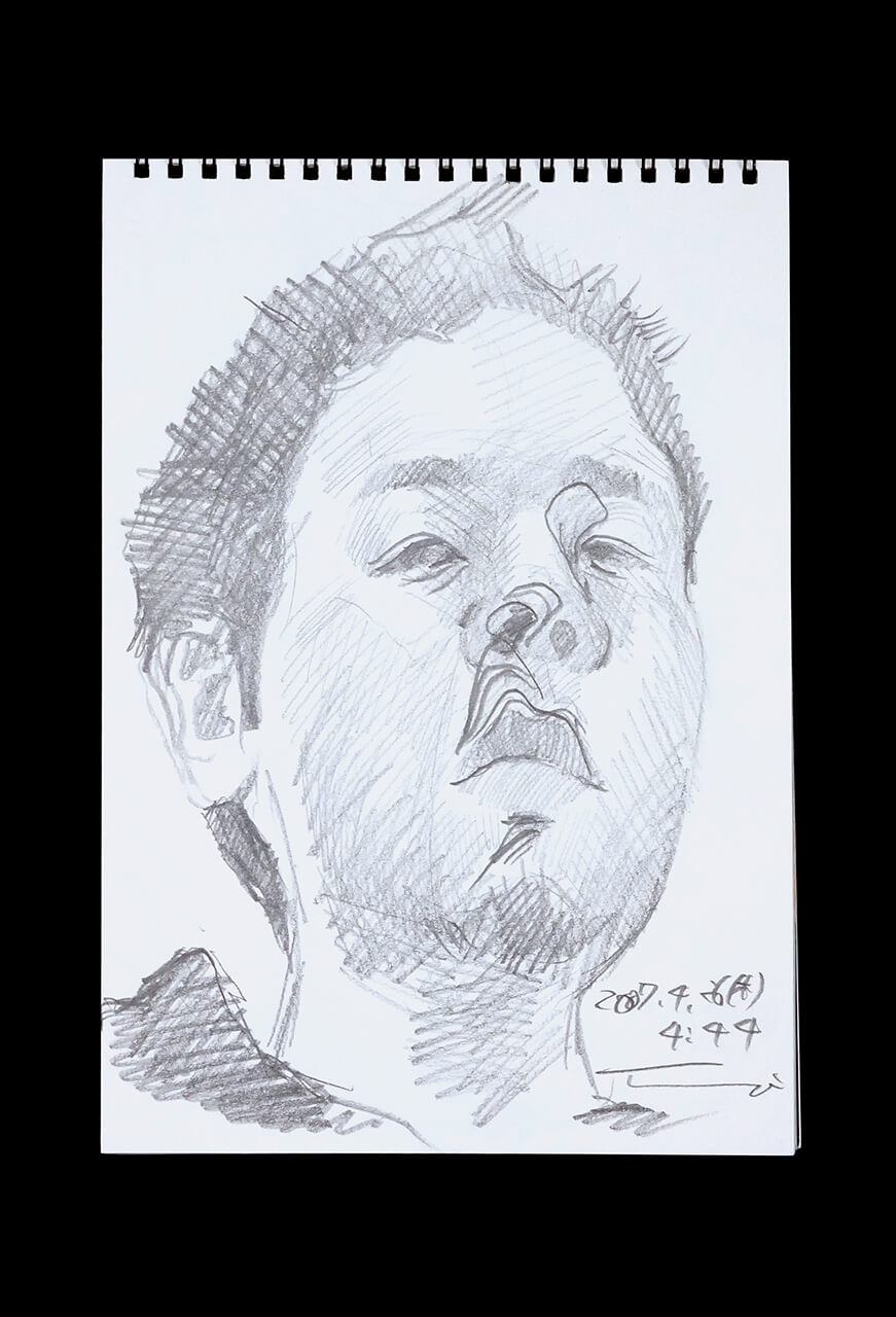 Contemporary artist SHINTAKU Tomoni's 2007/4/26 Self-portrait or pencil drawing