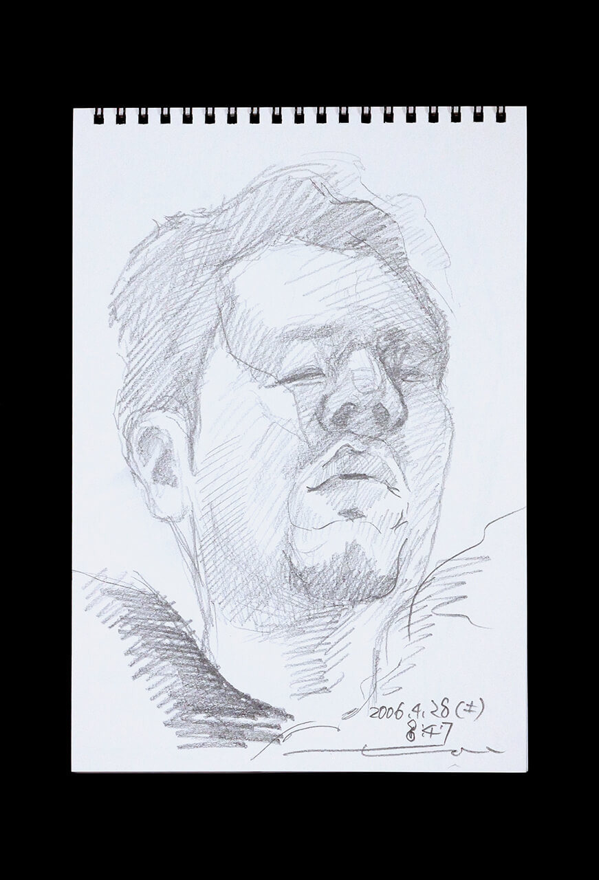 Contemporary artist SHINTAKU Tomoni's 2007/4/28 Self-portrait or pencil drawing