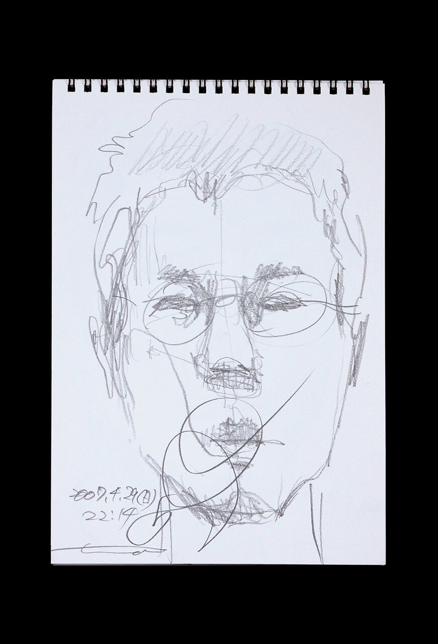 Contemporary artist SHINTAKU Tomoni's 2007/4/29 Self-portrait or pencil drawing