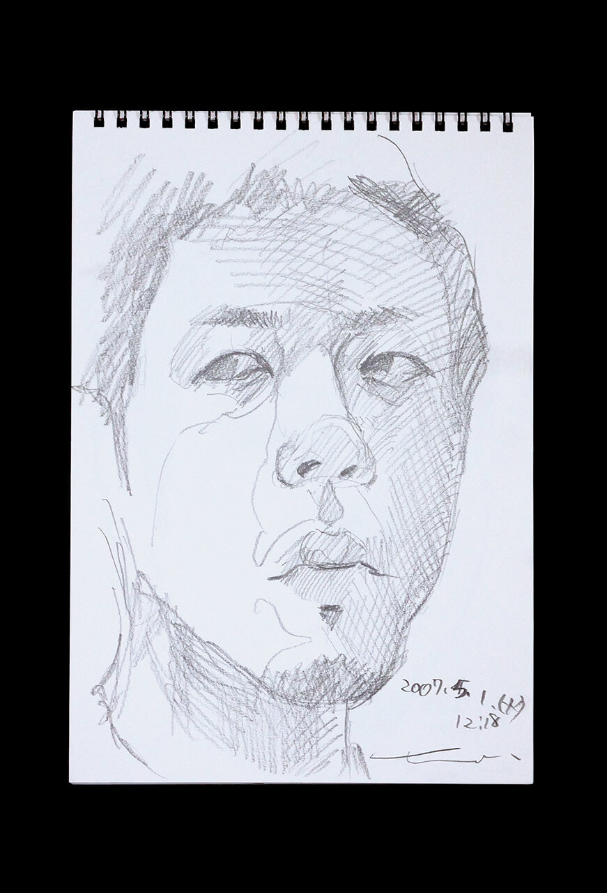 Contemporary artist SHINTAKU Tomoni's 2007/5/1 Self-portrait or pencil drawing