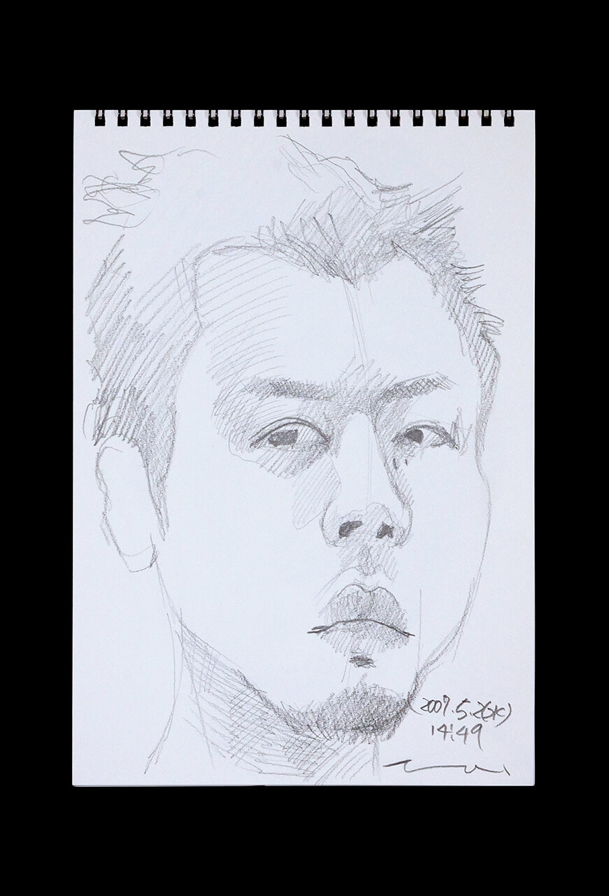 Contemporary artist SHINTAKU Tomoni's 2007/5/2 Self-portrait or pencil drawing