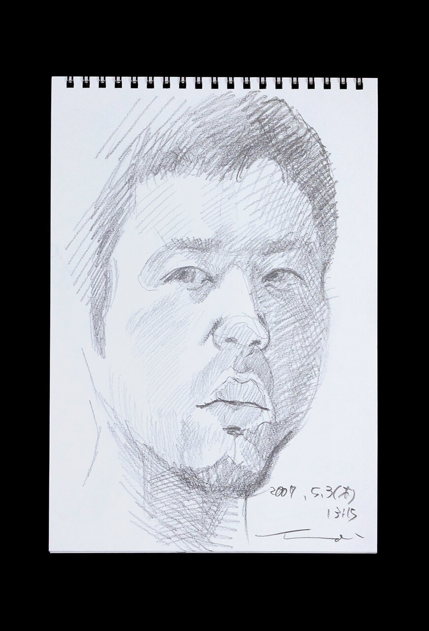Contemporary artist SHINTAKU Tomoni's 2007/5/3 Self-portrait or pencil drawing