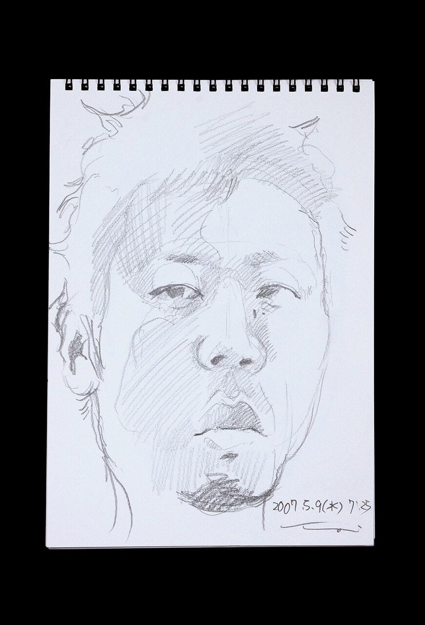 Contemporary artist SHINTAKU Tomoni's 2007/5/9 Self-portrait or pencil drawing