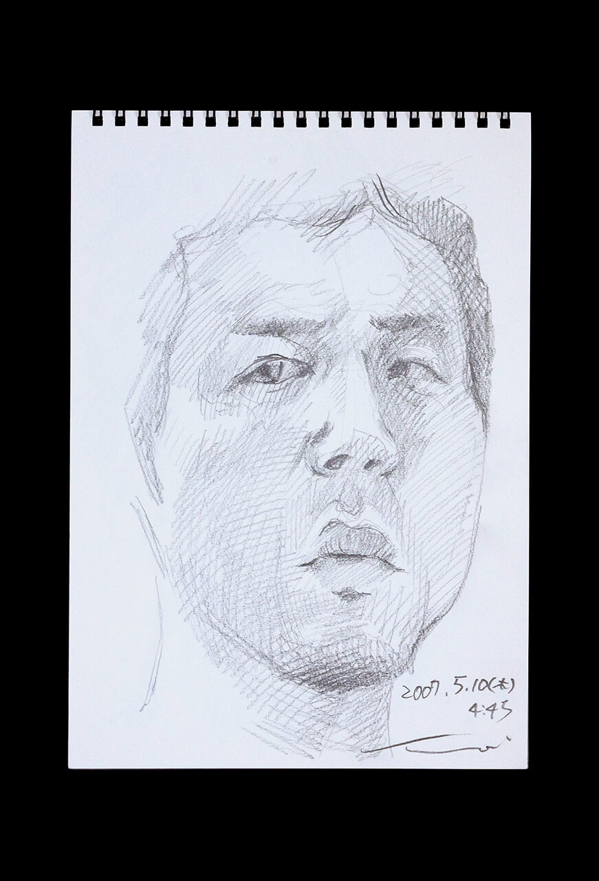 Contemporary artist SHINTAKU Tomoni's 2007/5/10 Self-portrait or pencil drawing