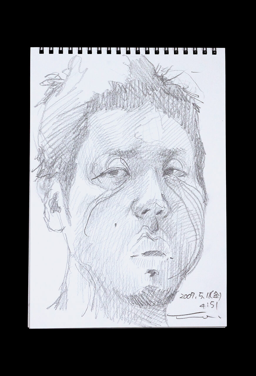 Contemporary artist SHINTAKU Tomoni's 2007/5/11 Self-portrait or pencil drawing