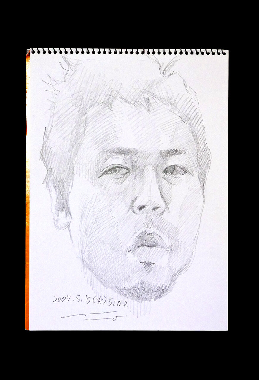Contemporary artist SHINTAKU Tomoni's 2007/5/15 Self-portrait or pencil drawing