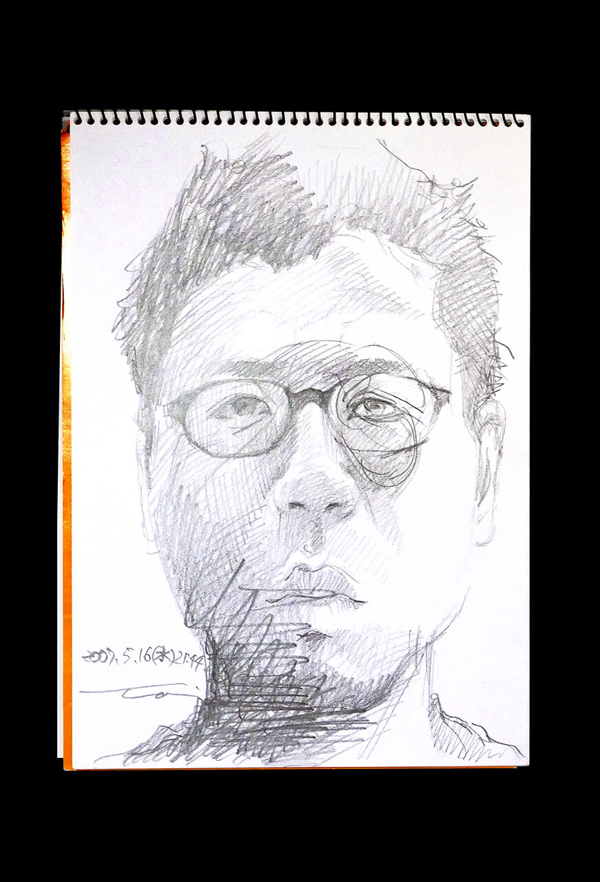 Contemporary artist SHINTAKU Tomoni's 2007/5/16 Self-portrait or pencil drawing