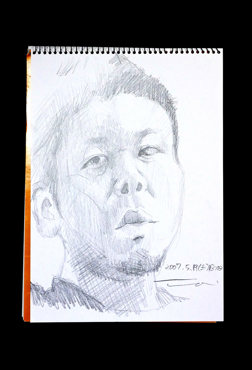 Contemporary artist SHINTAKU Tomoni's 2007/5/19 Self-portrait or pencil drawing
