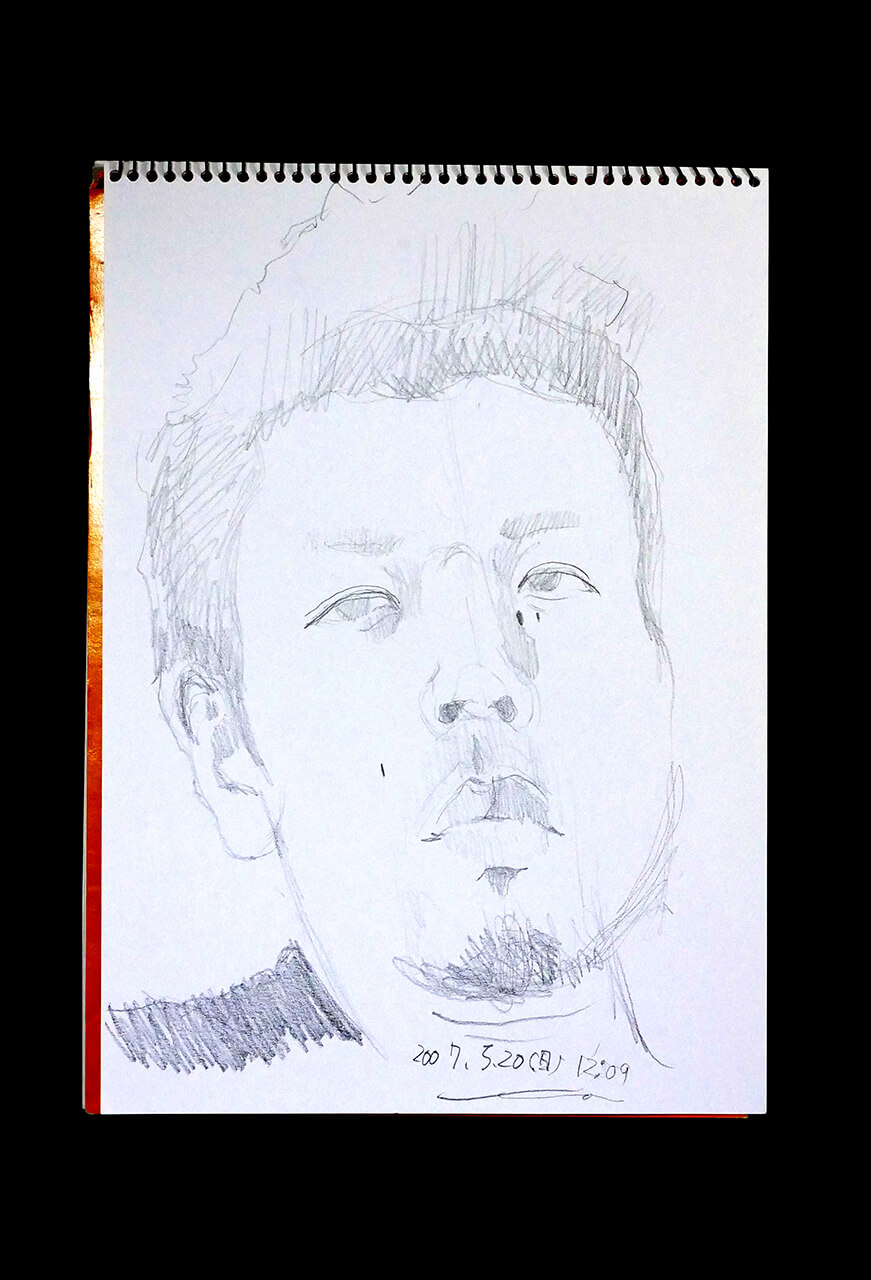 Contemporary artist SHINTAKU Tomoni's 2007/5/20 Self-portrait or pencil drawing