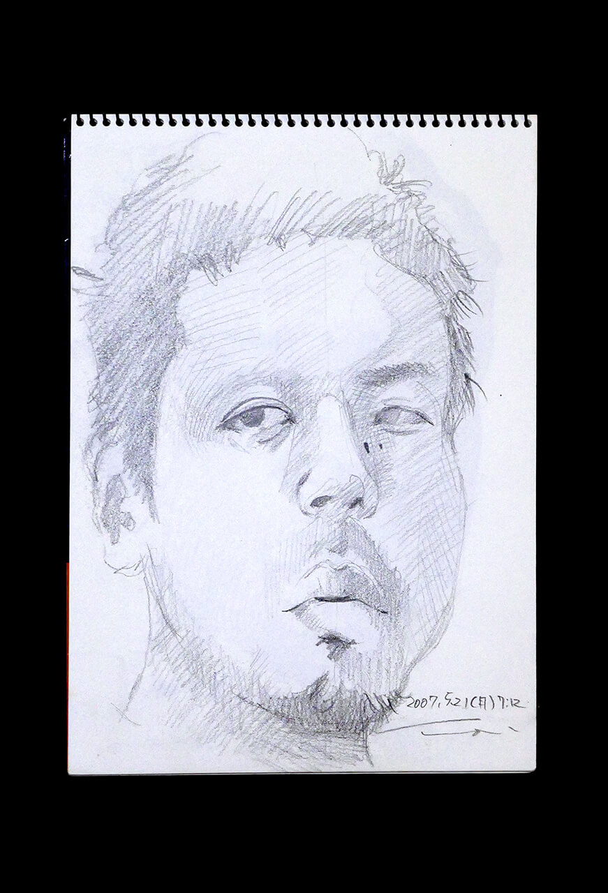 Contemporary artist SHINTAKU Tomoni's 2007/5/21 Self-portrait or pencil drawing