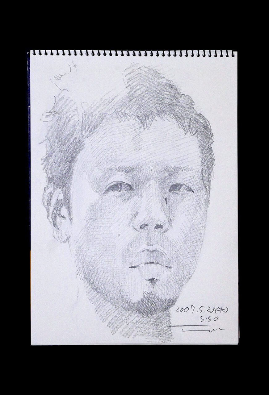 Contemporary artist SHINTAKU Tomoni's 2007/5/23 Self-portrait or pencil drawing