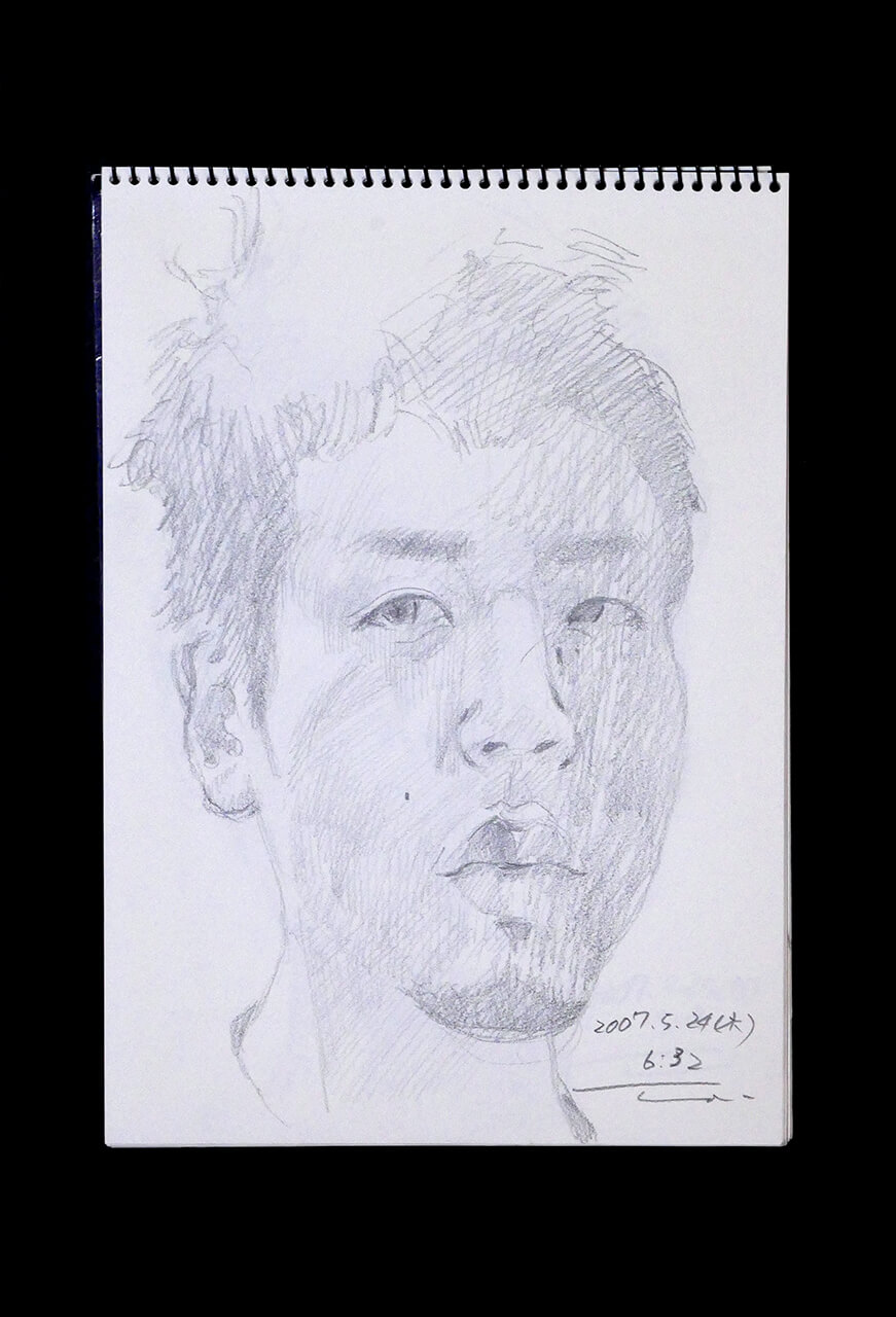 Contemporary artist SHINTAKU Tomoni's 2007/5/24 Self-portrait or pencil drawing