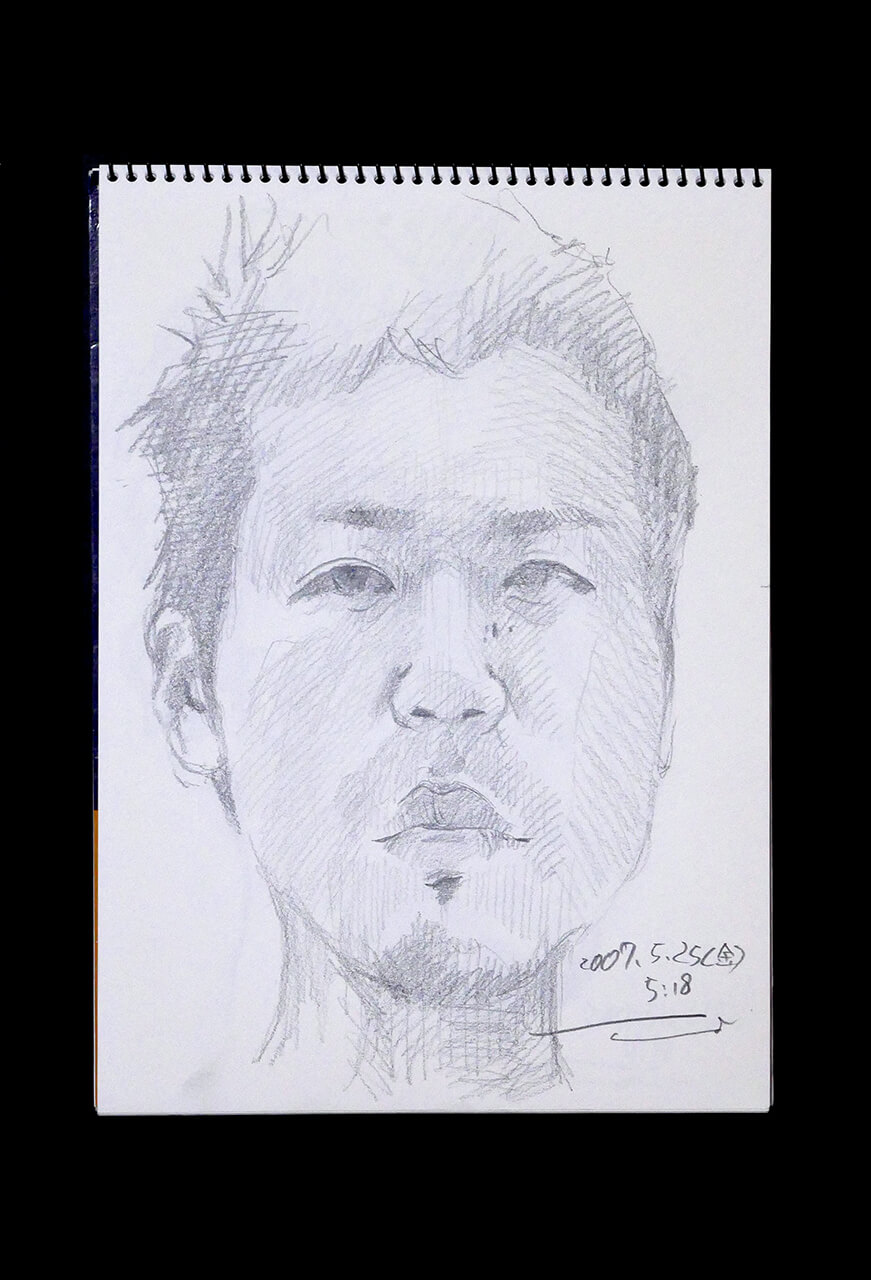 Contemporary artist SHINTAKU Tomoni's 2007/5/25 Self-portrait or pencil drawing