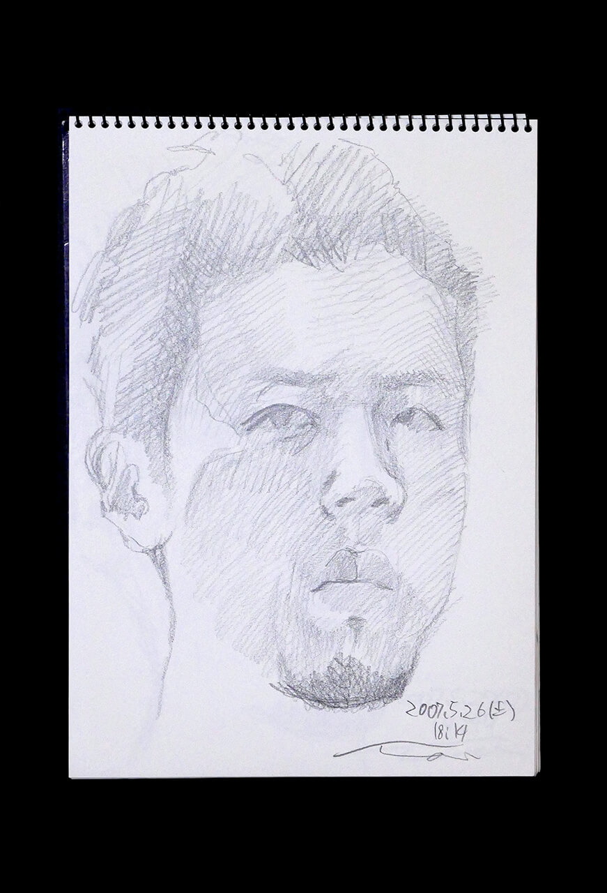 Contemporary artist SHINTAKU Tomoni's 2007/5/26 Self-portrait or pencil drawing