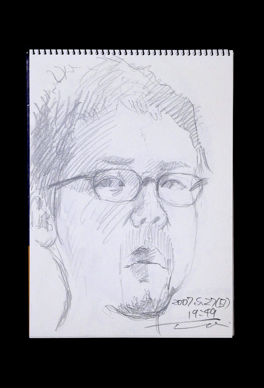 Contemporary artist SHINTAKU Tomoni's 2007/5/27 Self-portrait or pencil drawing
