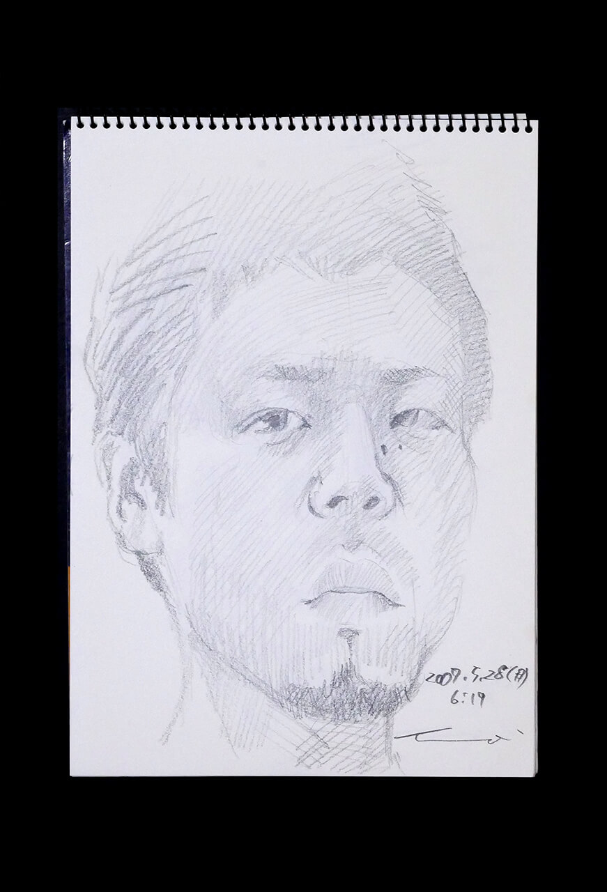 Contemporary artist SHINTAKU Tomoni's 2007/5/28 Self-portrait or pencil drawing