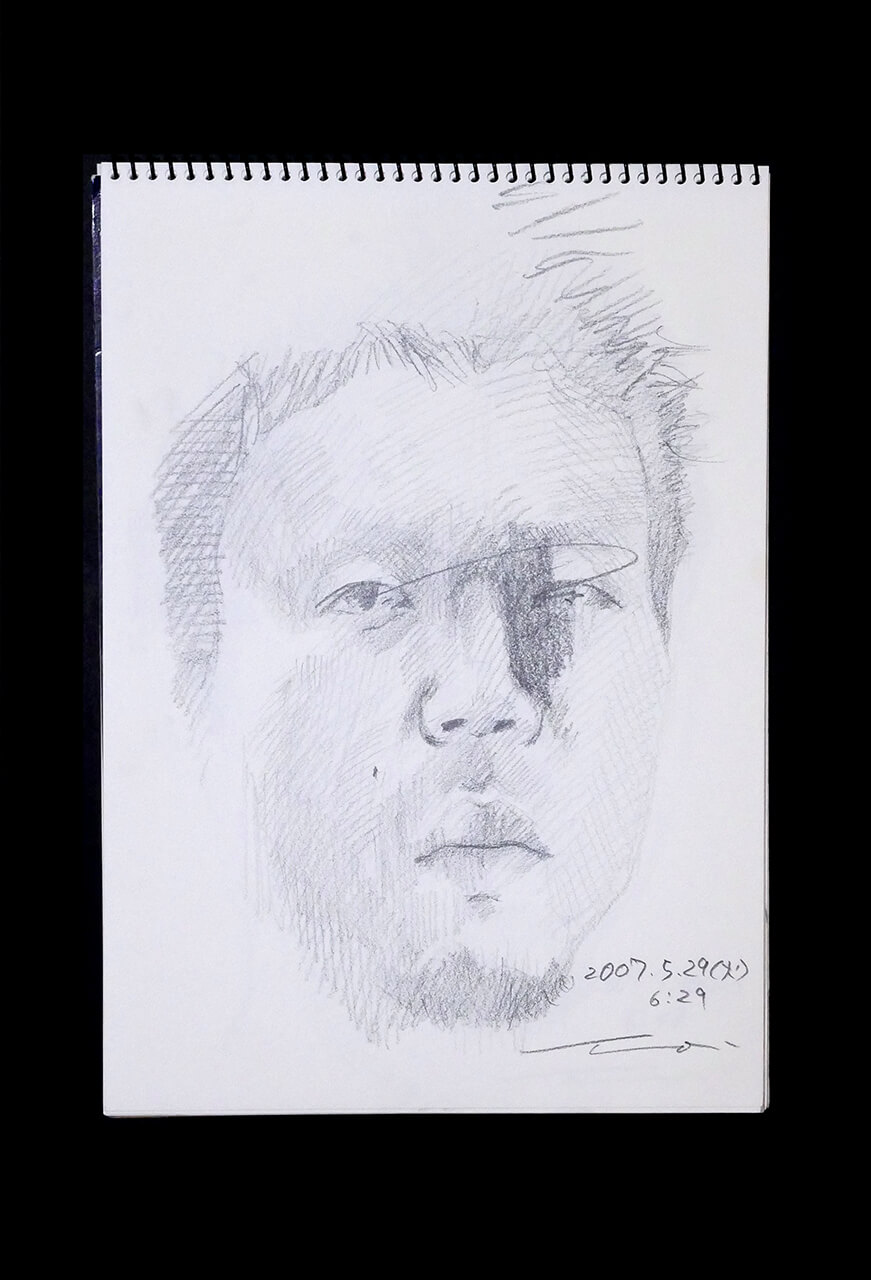 Contemporary artist SHINTAKU Tomoni's 2007/5/29 Self-portrait or pencil drawing