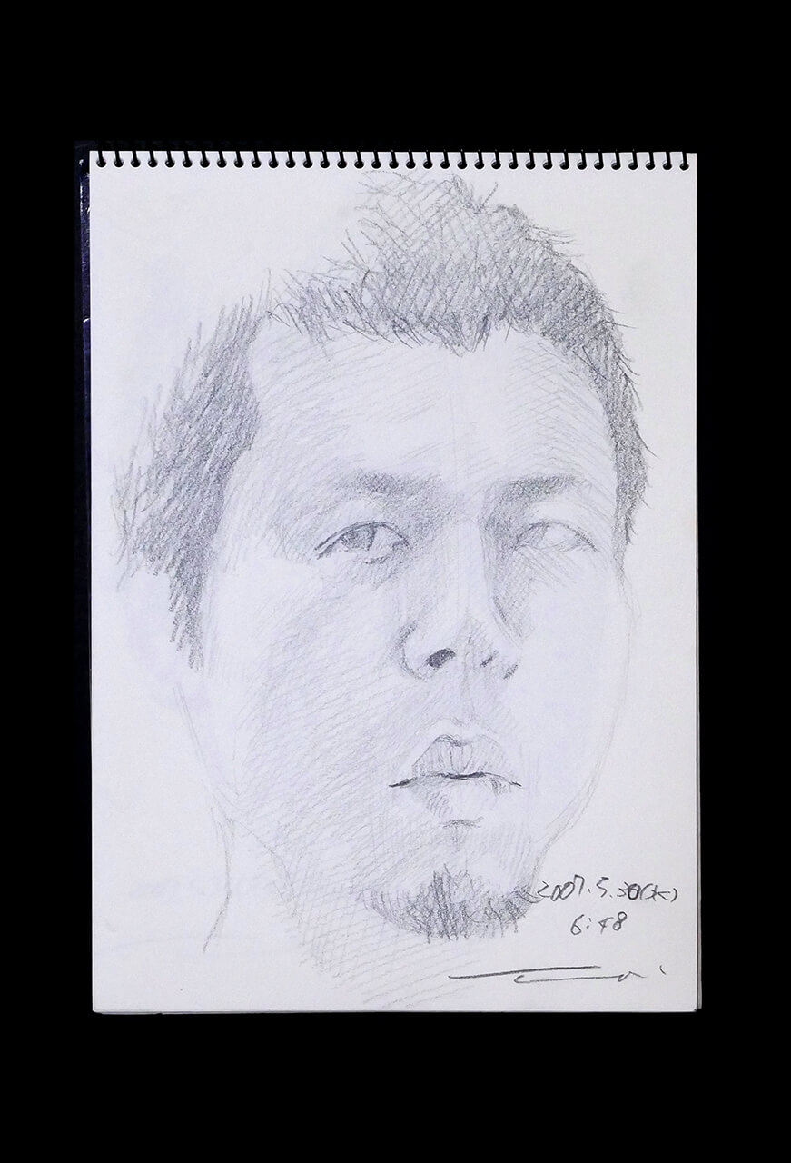 Contemporary artist SHINTAKU Tomoni's 2007/5/30 Self-portrait or pencil drawing