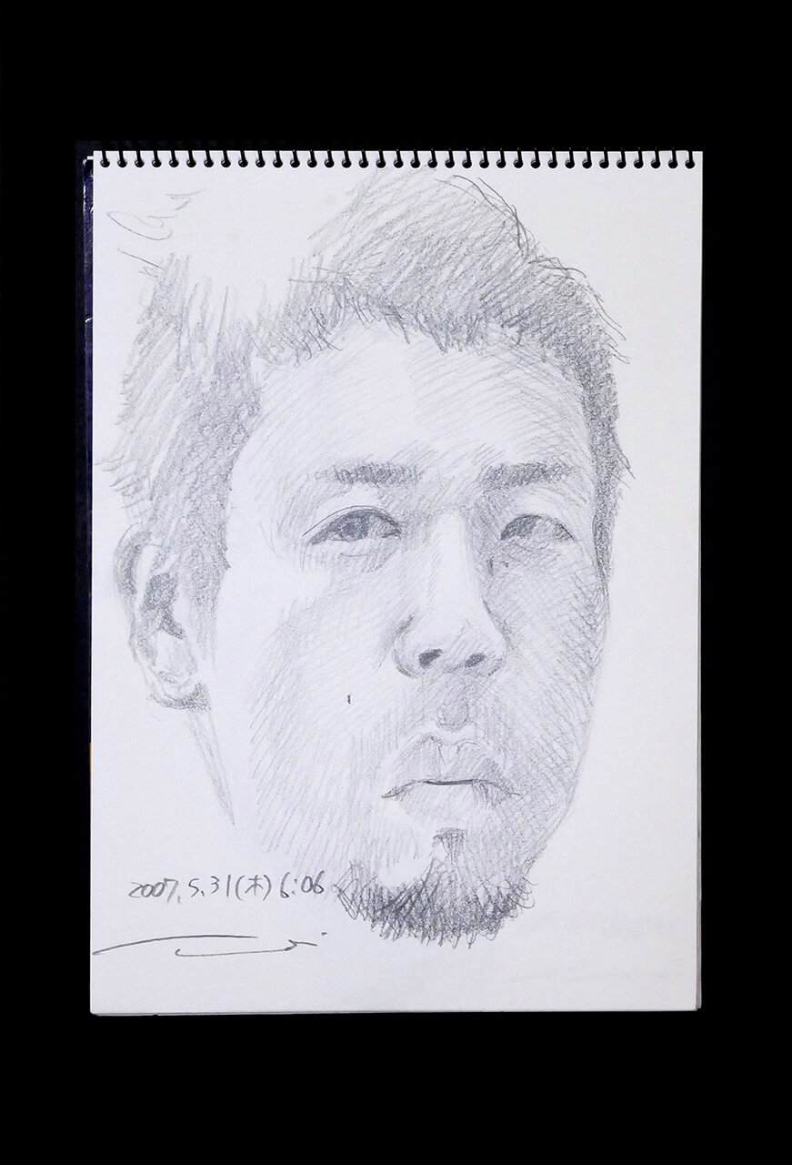 Contemporary artist SHINTAKU Tomoni's 2007/5/31 Self-portrait or pencil drawing