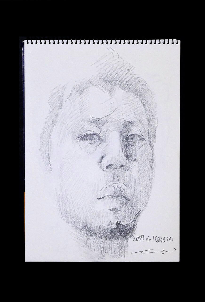 Contemporary artist SHINTAKU Tomoni's 2007/6/1 Self-portrait or pencil drawing