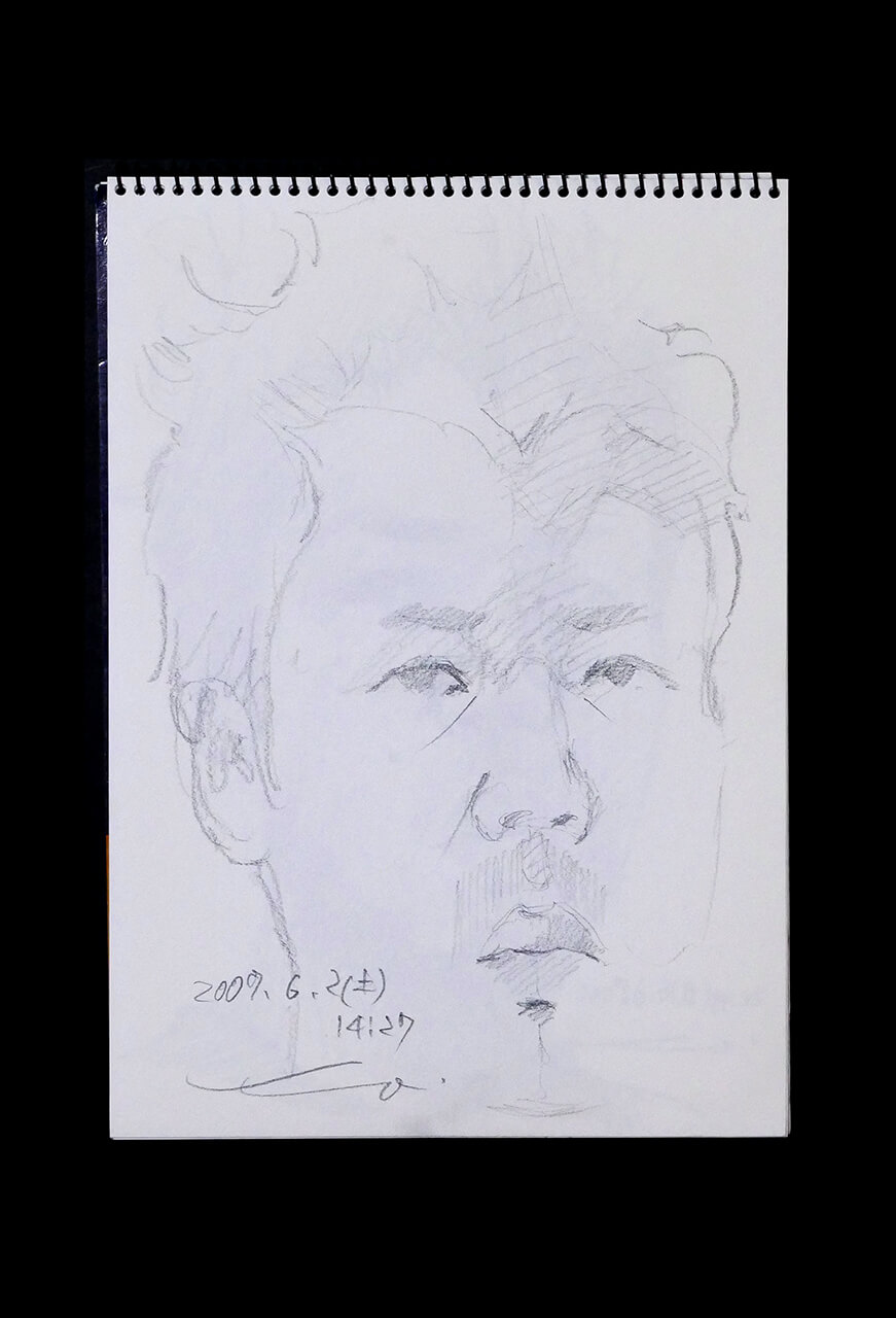 Contemporary artist SHINTAKU Tomoni's 2007/6/2 Self-portrait or pencil drawing