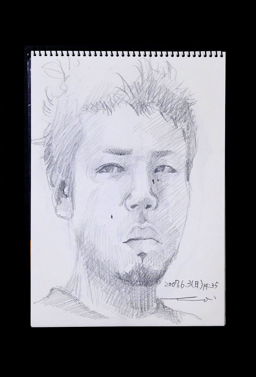 Contemporary artist SHINTAKU Tomoni's 2007/6/3 Self-portrait or pencil drawing