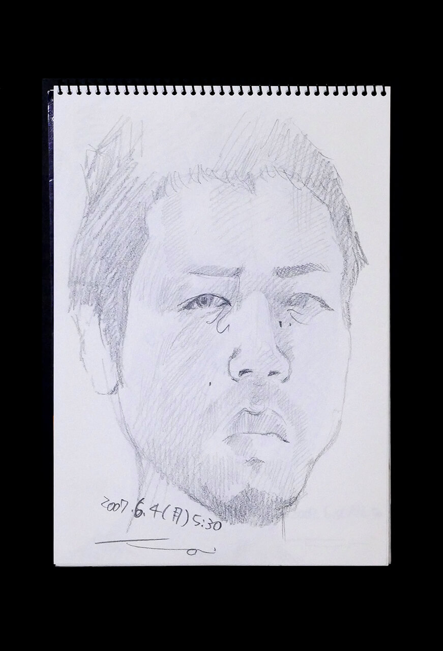 Contemporary artist SHINTAKU Tomoni's 2007/6/4 Self-portrait or pencil drawing