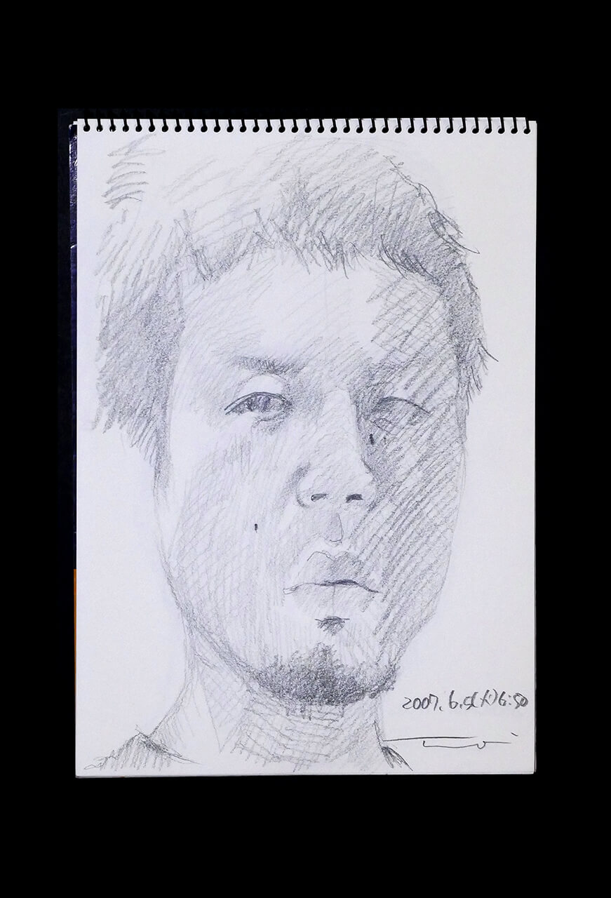 Contemporary artist SHINTAKU Tomoni's 2007/6/5 Self-portrait or pencil drawing