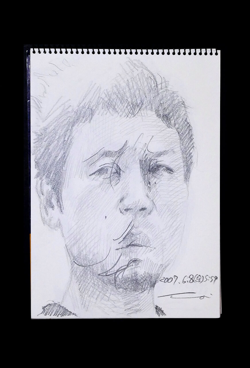 Contemporary artist SHINTAKU Tomoni's 2007/6/8 Self-portrait or pencil drawing