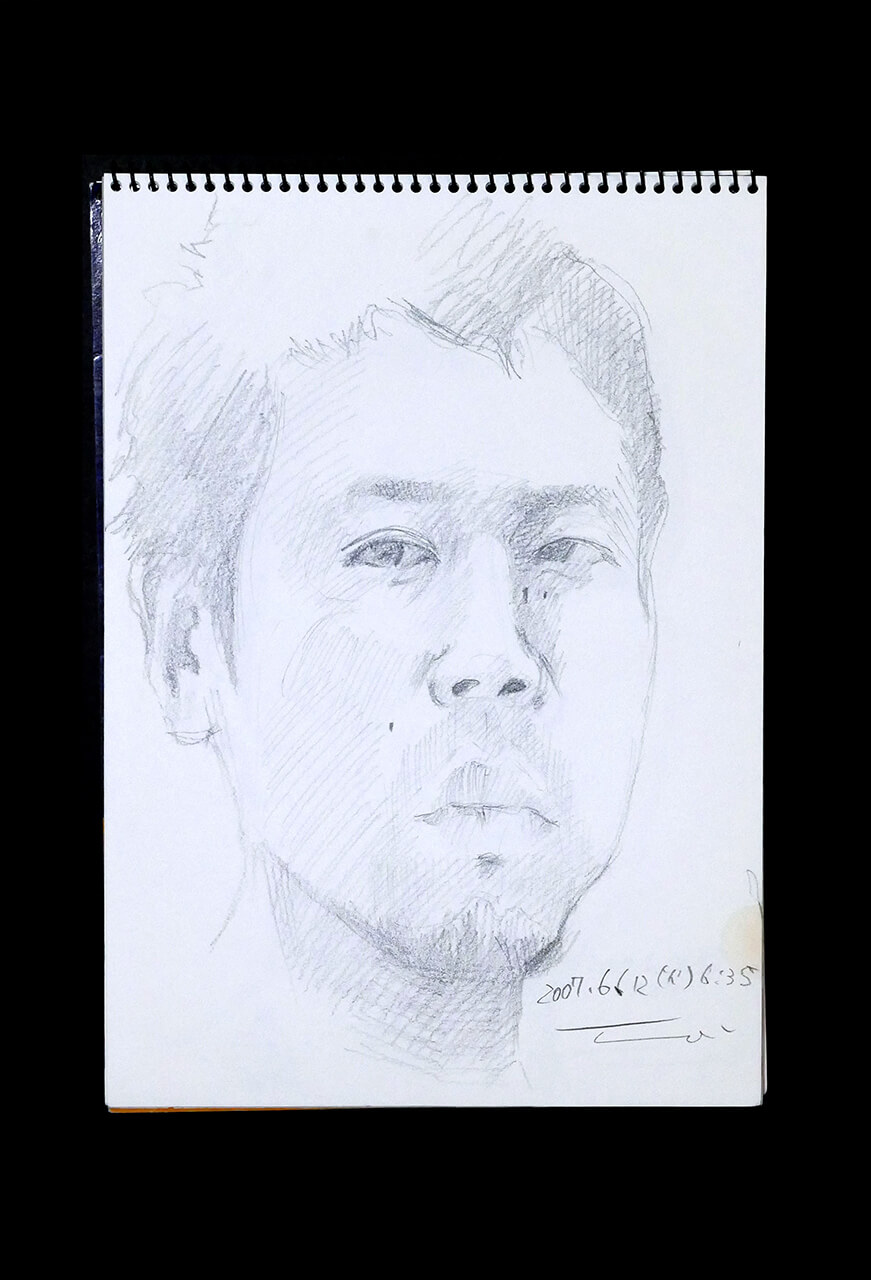 Contemporary artist SHINTAKU Tomoni's 2007/6/12 Self-portrait or pencil drawing