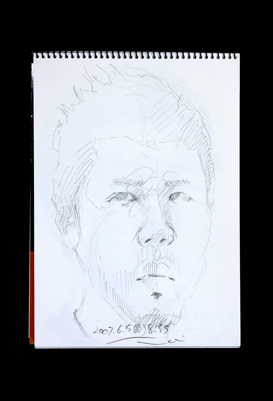 Contemporary artist SHINTAKU Tomoni's 2007/6/15 Self-portrait or pencil drawing