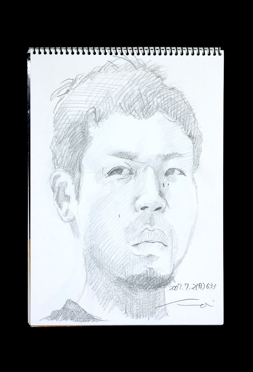 Contemporary artist SHINTAKU Tomoni's 2007/7/2 Self-portrait or pencil drawing
