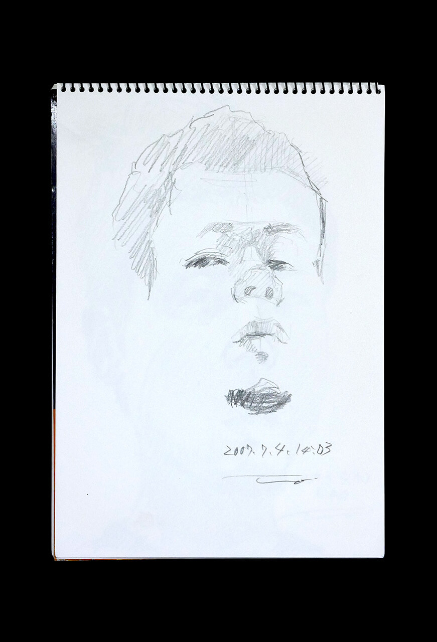 Contemporary artist SHINTAKU Tomoni's 2007/7/4 Self-portrait or pencil drawing