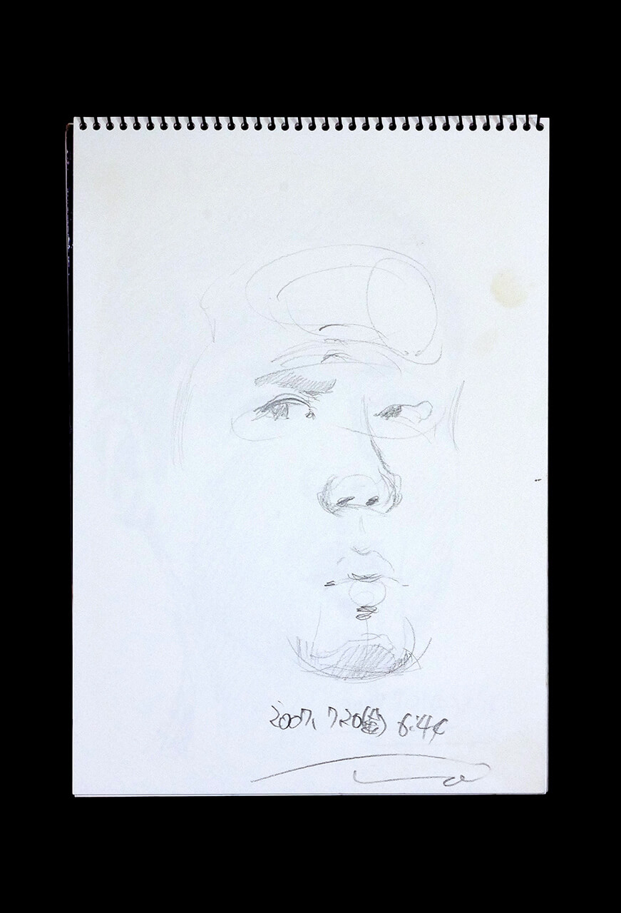 Contemporary artist SHINTAKU Tomoni's 2007/7/20 Self-portrait or pencil drawing