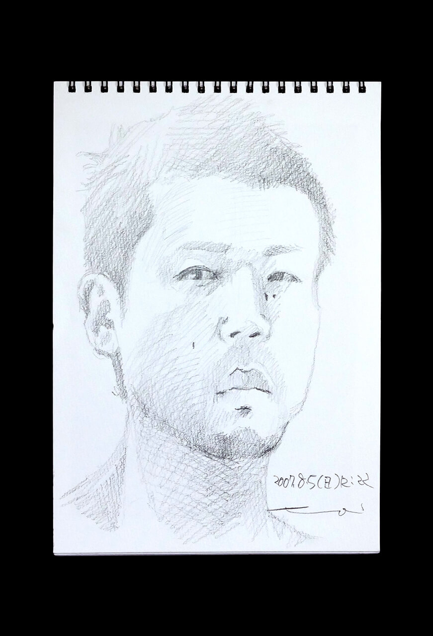 Contemporary artist SHINTAKU Tomoni's 2007/8/5 Self-portrait or pencil drawing