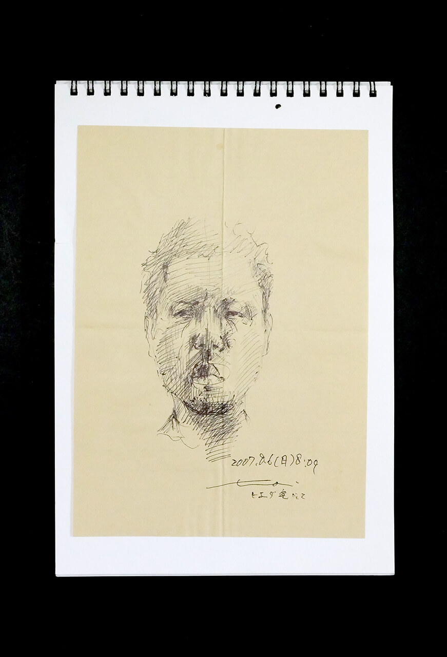 Contemporary artist SHINTAKU Tomoni's 2007/8/6 Self-portrait or pencil drawing