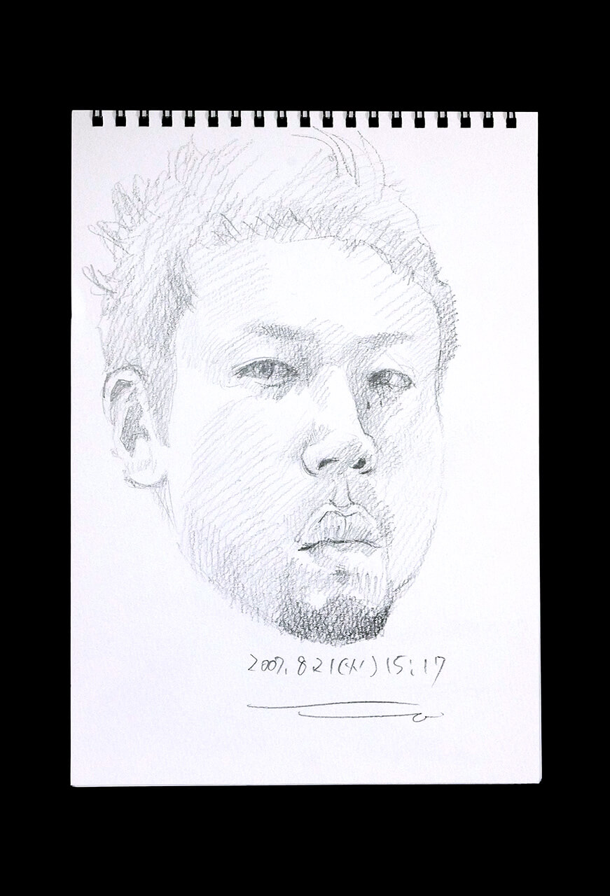 Contemporary artist SHINTAKU Tomoni's 2007/8/21 Self-portrait or pencil drawing